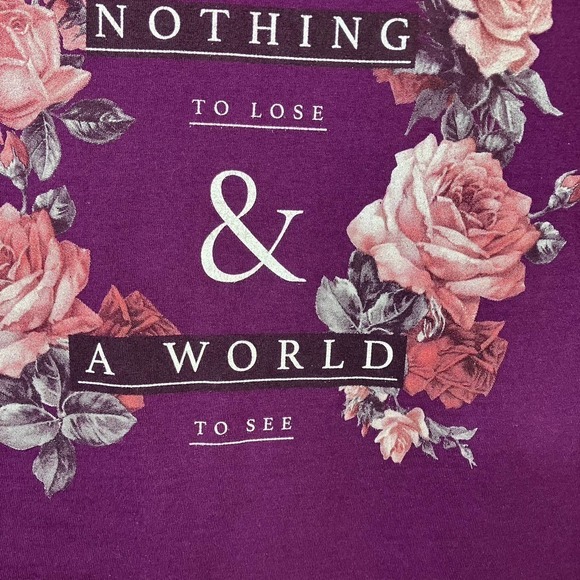 WE Have Nothing to Lose & A World to See Purple Statement T-Shirt Women's Size M - Picture 10 of 15